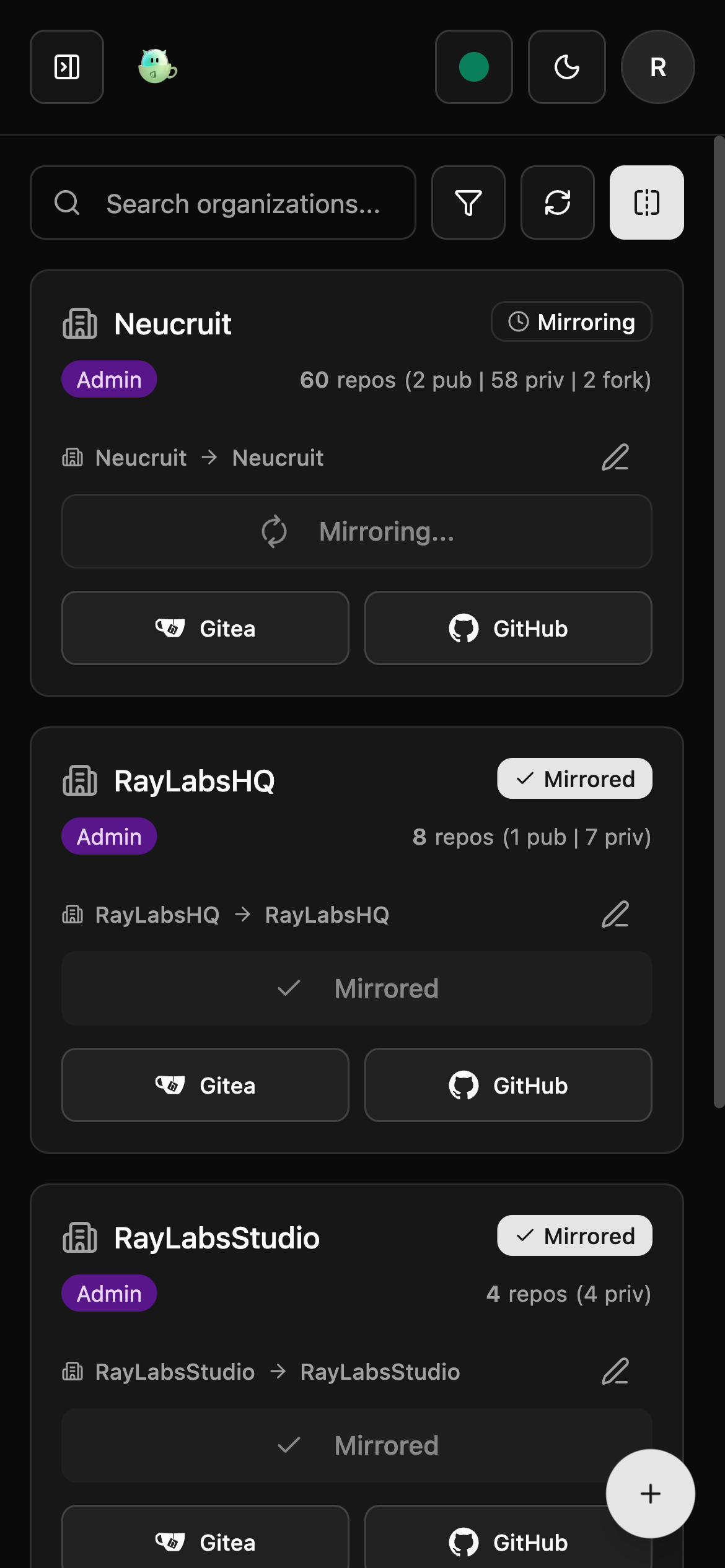 Organisations Mobile